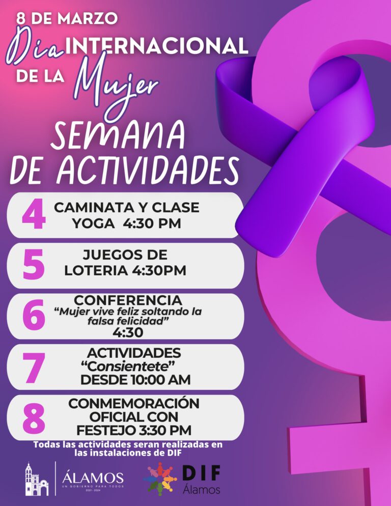 ANUNCIAN PROGRAMA DE ACTIVIDADES EN CONMEMORACIÓN DEL DÍA INTERNACIONAL DE LA MUJER